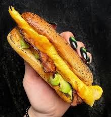 Omelet Hot Dog Sandwich