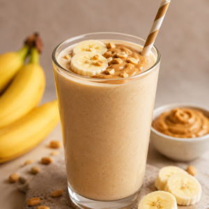 Smoothie de mantequilla de cacahuete y plátano